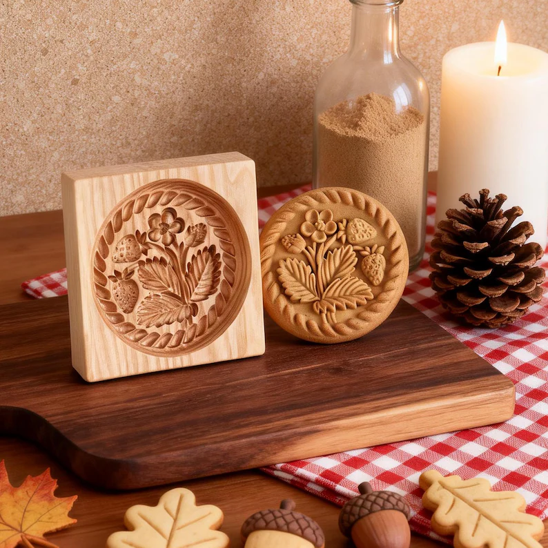 Strawberry Wooden Cookie Cutter
