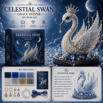 🌙Moon Cat Luna Guardian DIY Bead Kit | Celestial Moon & Stars Series