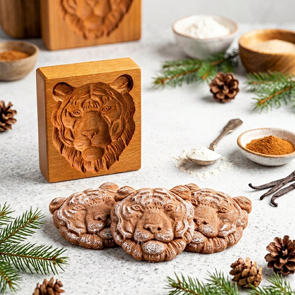 Tiger Wooden Cookie Cutter