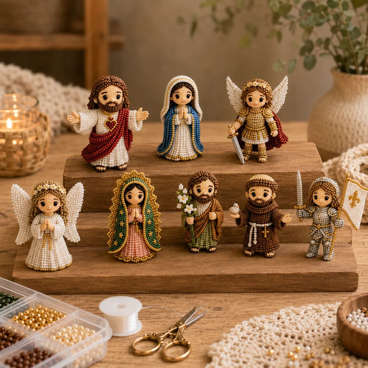 🔥 Last Day 50% OFF - Tiny 3D Beaded Faith & Angel DIY Kit✨🕊️