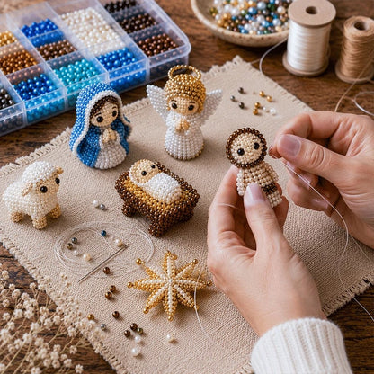 🔥Last Day 49% OFF - 🧵✝️DIY Nativity Scene Beading Kit