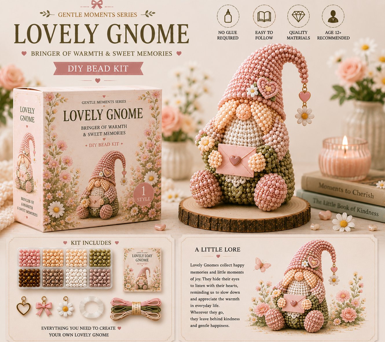 🔥Last Day BUY 3 GET 1 FREE💕Cozy Gnome DIY Bead Kit Collection– Collect All 12 Gnome