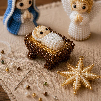 🔥Last Day 49% OFF - 🧵✝️DIY Nativity Scene Beading Kit