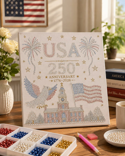 🇺🇸 USA 250th Anniversary DIY Pearl Painting Kit ✨❤️‍🔥